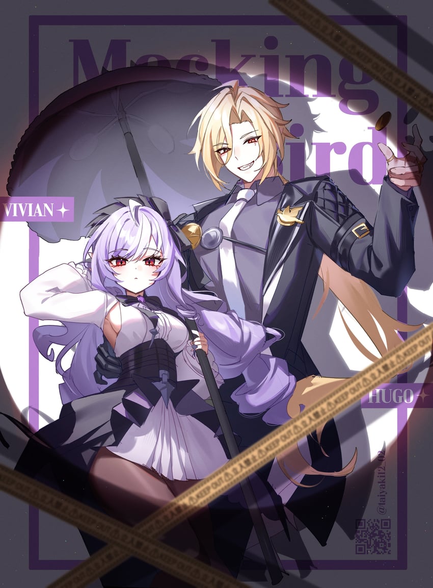 vivian banshee and hugo vlad (zenless zone zero) drawn by taiyaki12