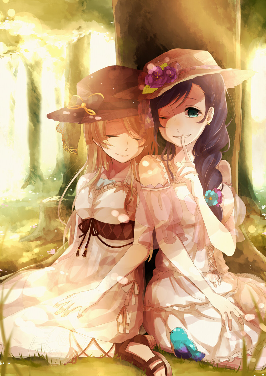 tojo nozomi and ayase eli (love live! and 2 more) drawn by roa0302
