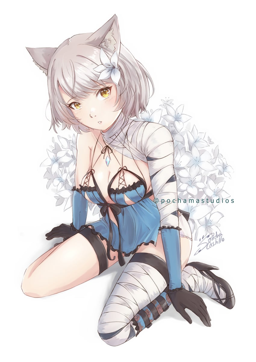 mio and kaine (xenoblade chronicles and 2 more) drawn by pochamastudios