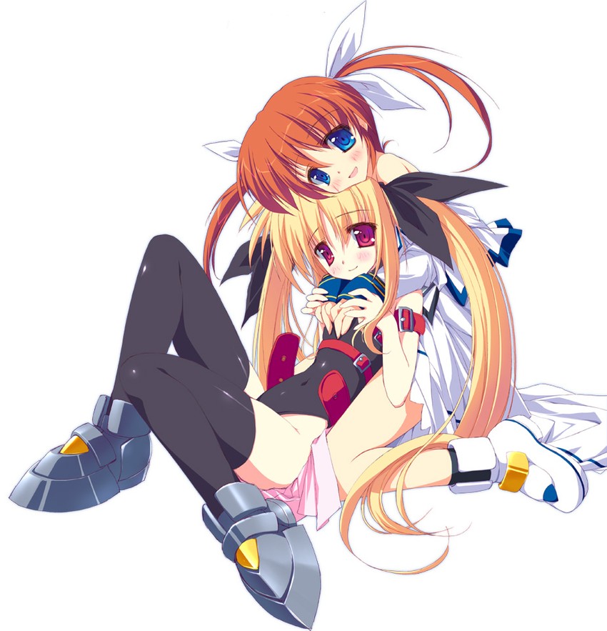 fate testarossa and takamachi nanoha (lyrical nanoha and 2 more) drawn by tsurusaki_takahiro