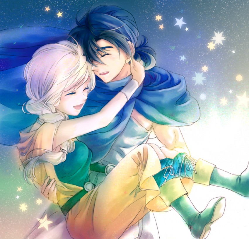 bianca and hero (dragon quest and 1 more) drawn by momo_(gomenne)