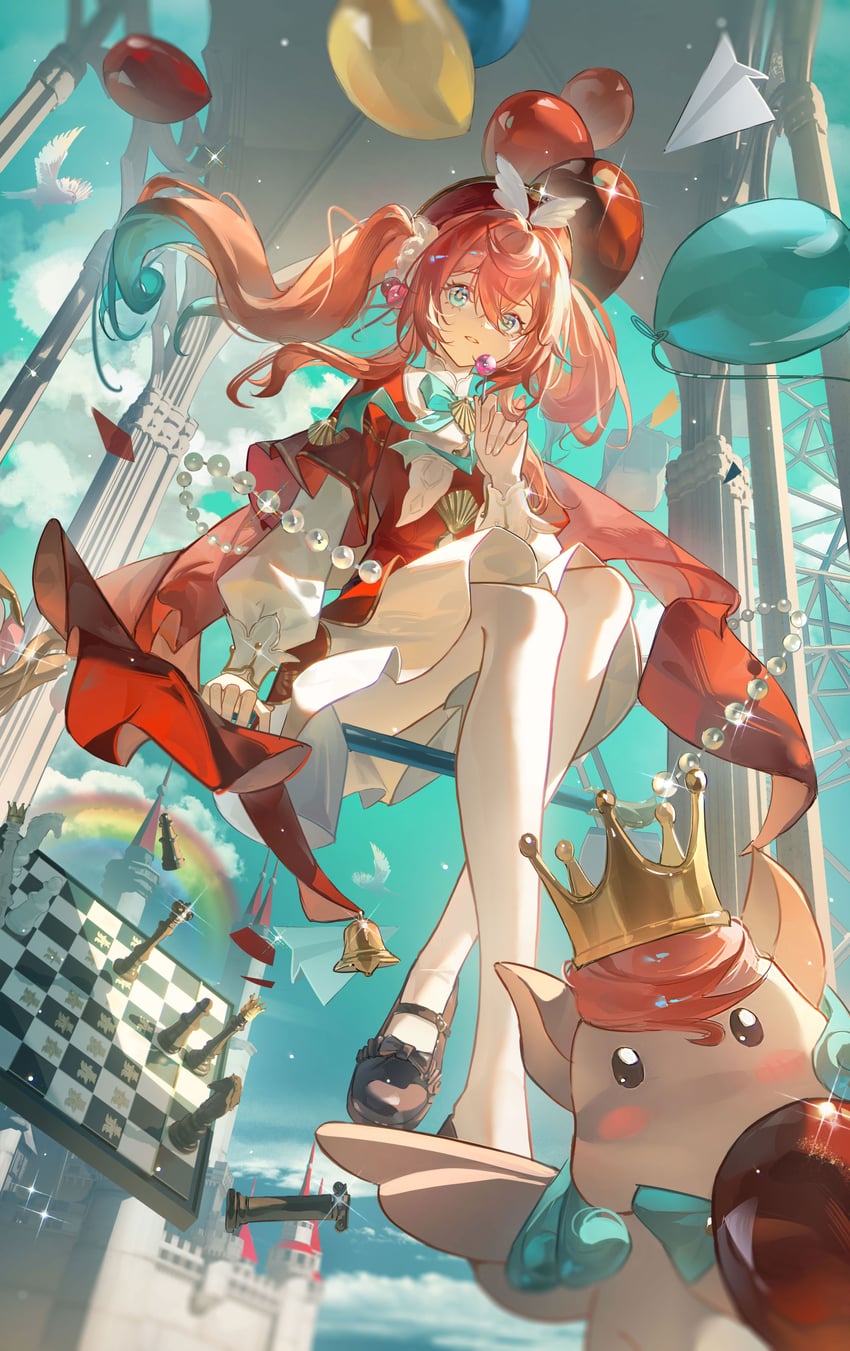 hyacine and little ica (honkai and 1 more) drawn by a4_bai_zhi_yi