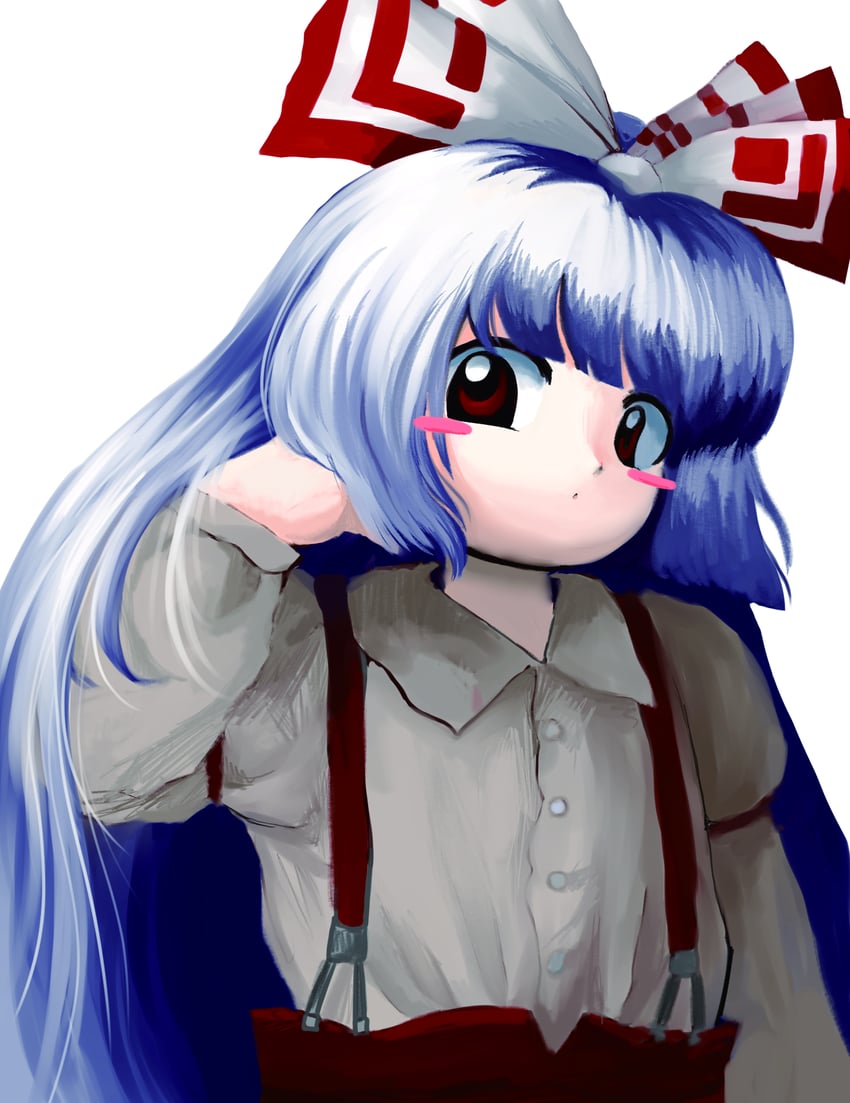 fujiwara no mokou (touhou) drawn by rusuban_(yakumora_n)