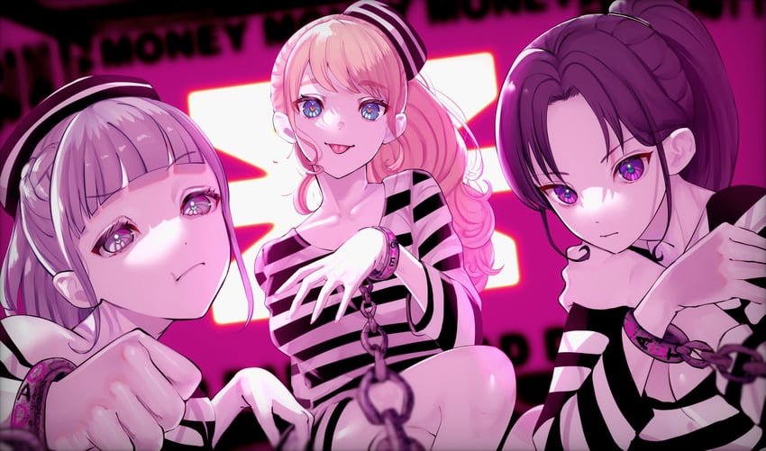 fran, kana, and miho (idoly pride) drawn by kasasagi_(futagodori888)
