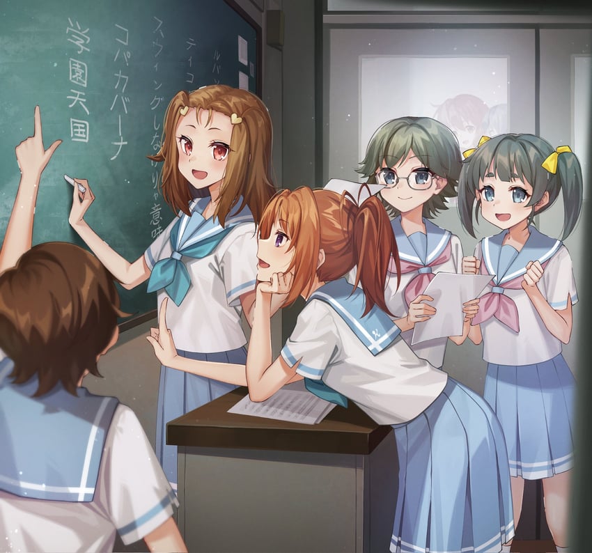 oumae kumiko, kousaka reina, nakagawa natsuki, katou hazuki, kabe tomoe, and 2 more (hibike! euphonium) drawn by shinkai_kokoa