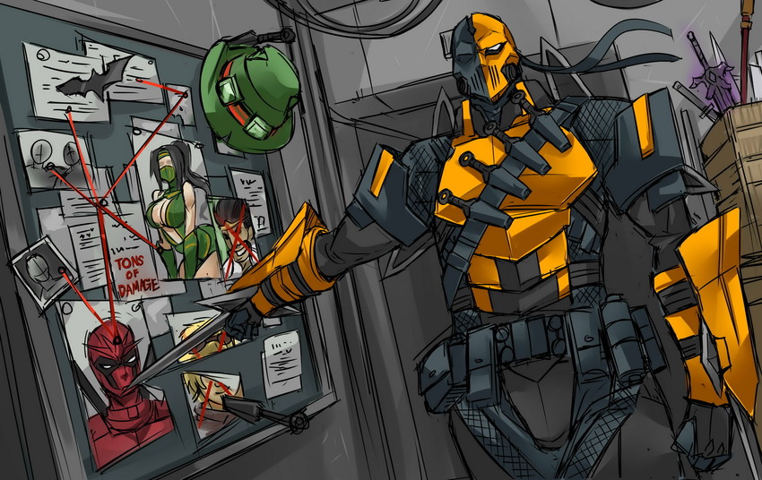 deadpool, akali, ezreal, draven, zed, and 2 more (league of legends and 3 more) drawn by exaxuxer