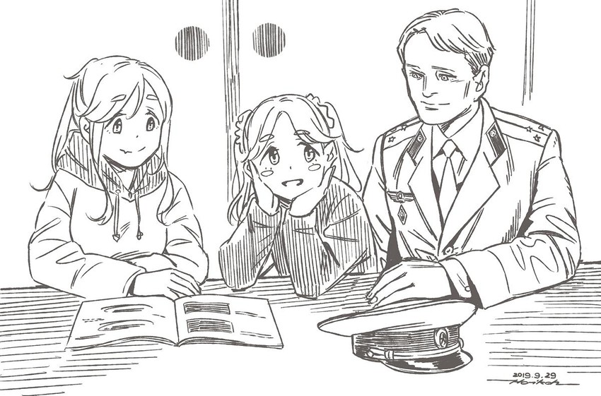 inuyama aoi and inuyama akari (real life and 1 more) drawn by horikou