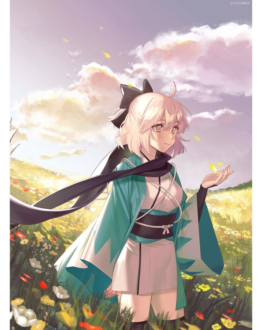 okita souji (fate and 1 more) drawn by joodaru