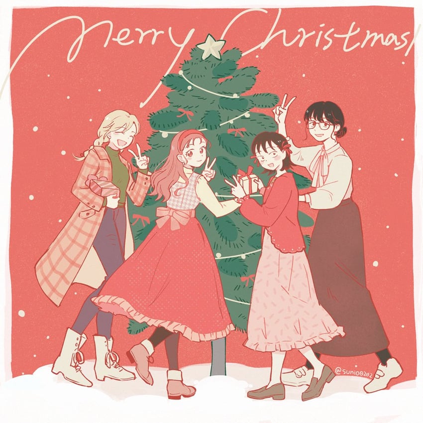 iwakura mitsumi, murashige yuzuki, kurume makoto, and egashira mika (skip to loafer) drawn by sunio0202