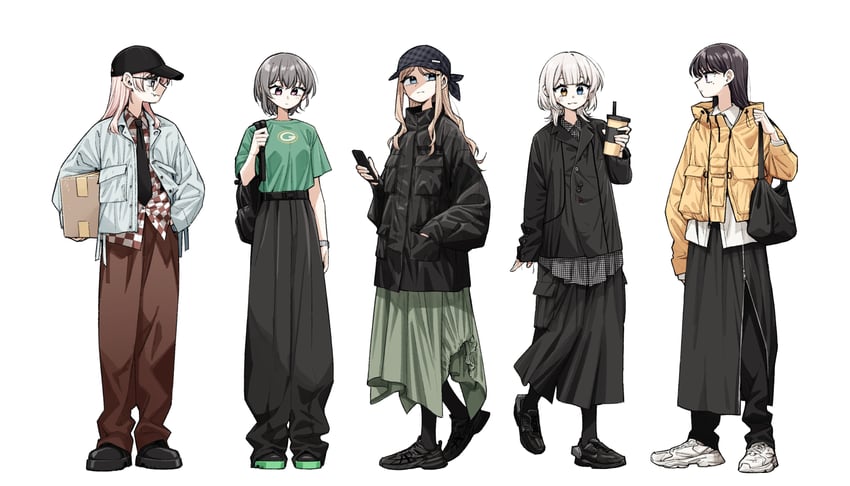 chihaya anon, nagasaki soyo, shiina taki, takamatsu tomori, and kaname raana (bang dream! and 1 more) drawn by neonfloyd