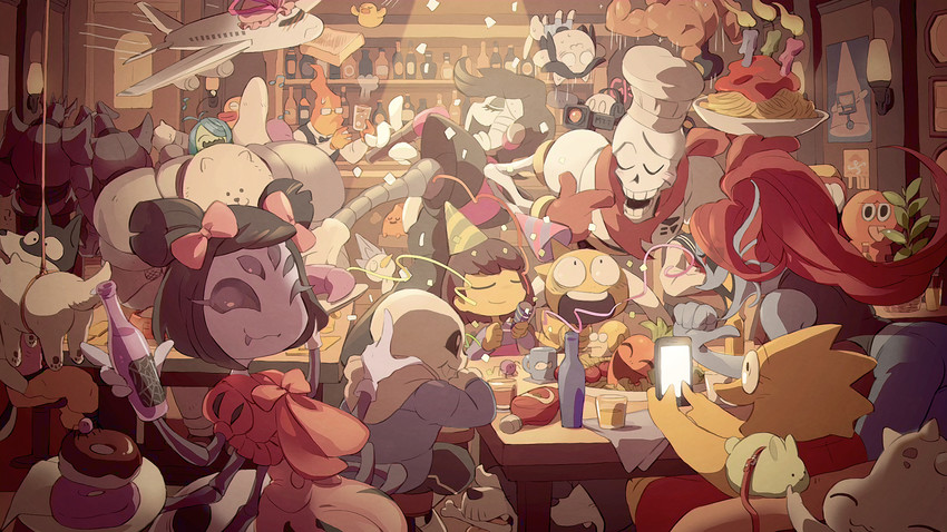 frisk, sans, undyne, papyrus, mettaton, and 22 more (undertale) drawn by hone_(1055890141)