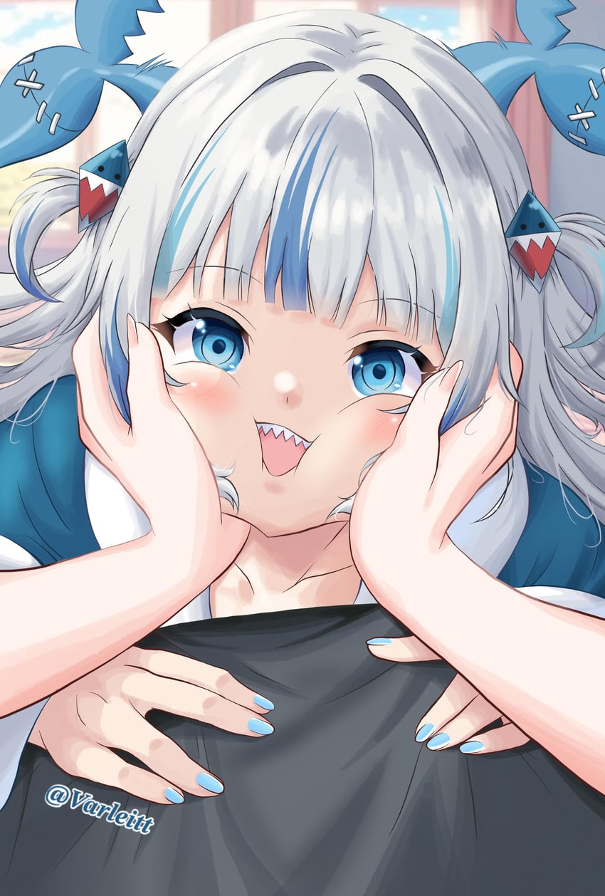 gawr gura (hololive and 1 more) drawn by varliet