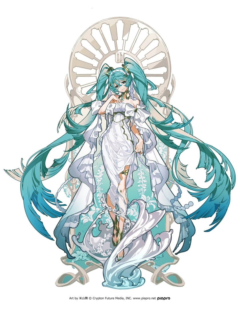 hatsune miku and muse of creation miku (vocaloid) drawn by yoneyama_mai