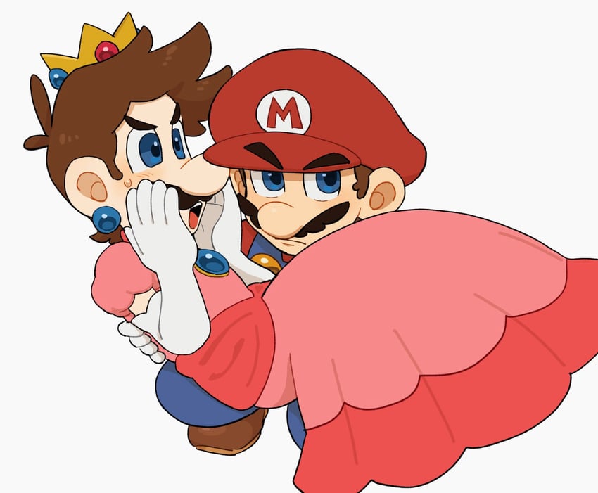 princess peach, mario, and luigi (mario) drawn by mimimi_(mimimim9999)