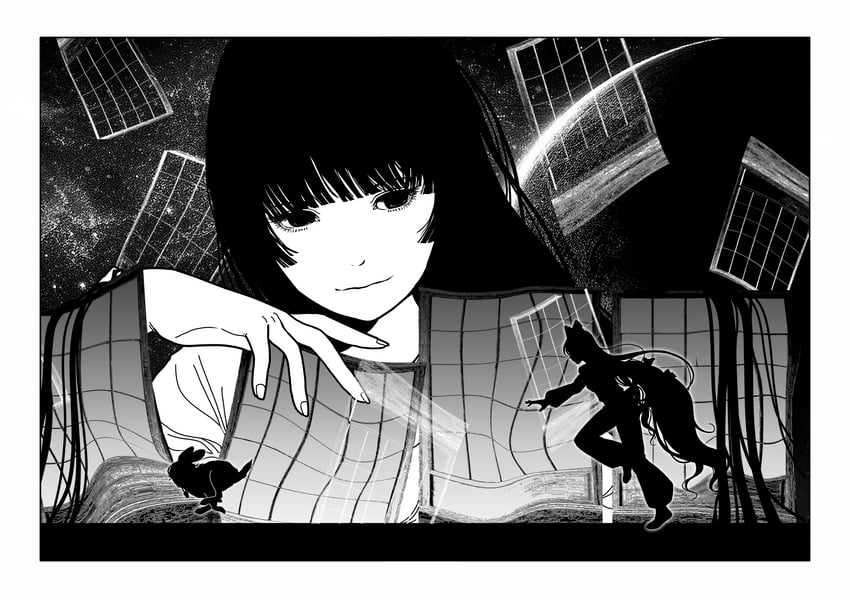 fujiwara no mokou, houraisan kaguya, and inaba tewi (touhou) drawn by lululeila