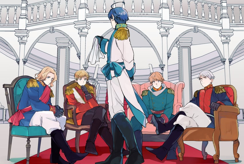 united kingdom, russia, france, prussia, and austria (axis powers hetalia) drawn by goro_nyanko