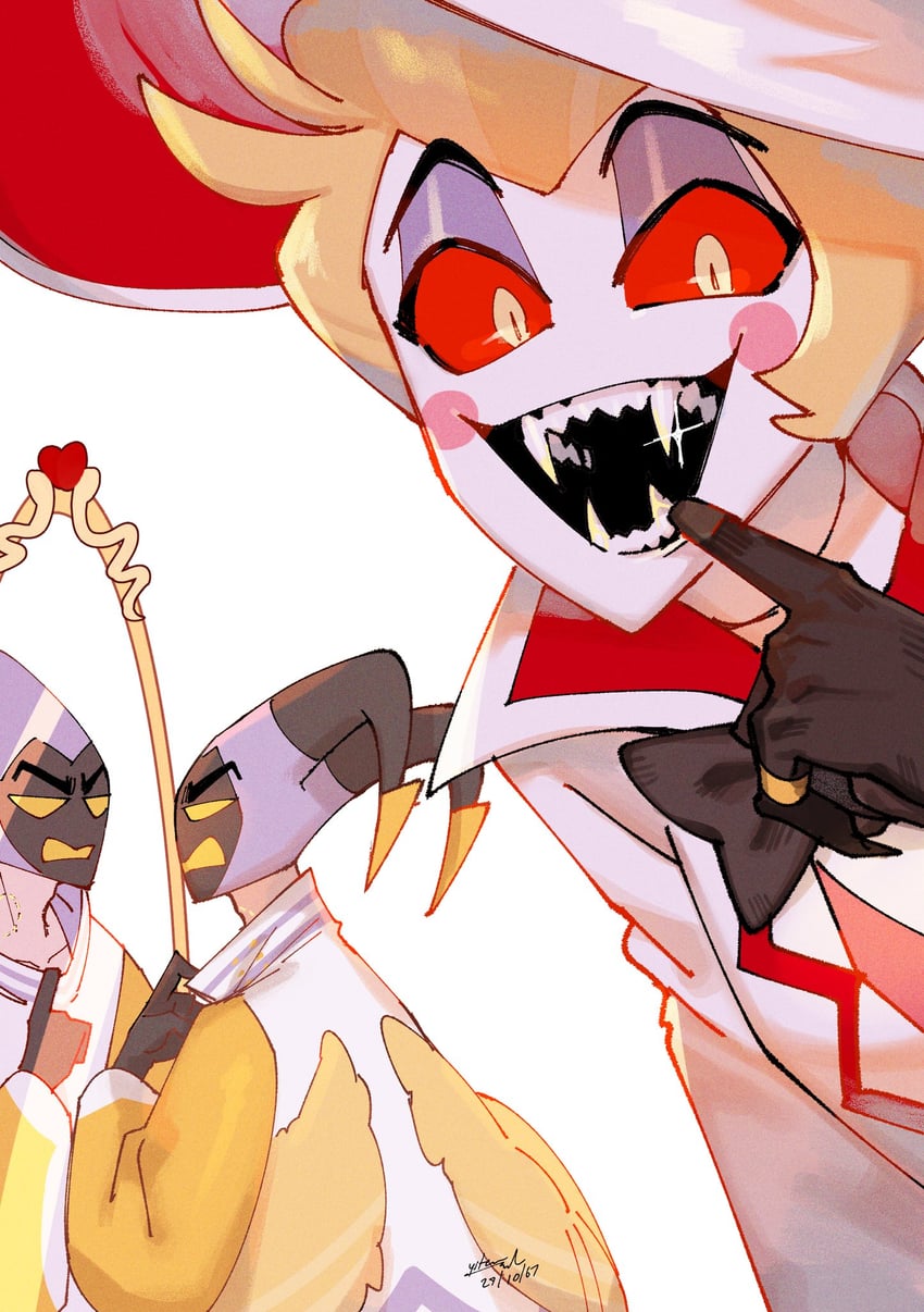 lucifer morningstar and adam (hazbin hotel) drawn by yitaraziel