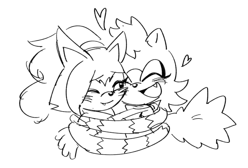 tangle the lemur and whisper the wolf (sonic and 1 more) drawn by fishsoof