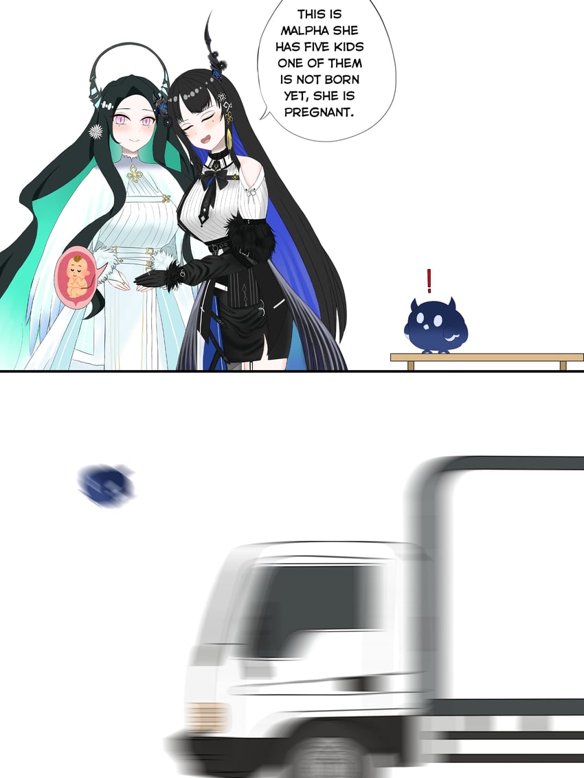 nerissa ravencroft, jailbird, and malpha ravencroft (hololive and 2 more) drawn by phoboshcm