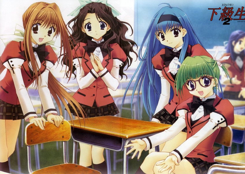 saimon tamaki, takatoo nanase, shirai yuuri, and hirasawa hiroko (megami magazine and 2 more) drawn by kadoi_aya
