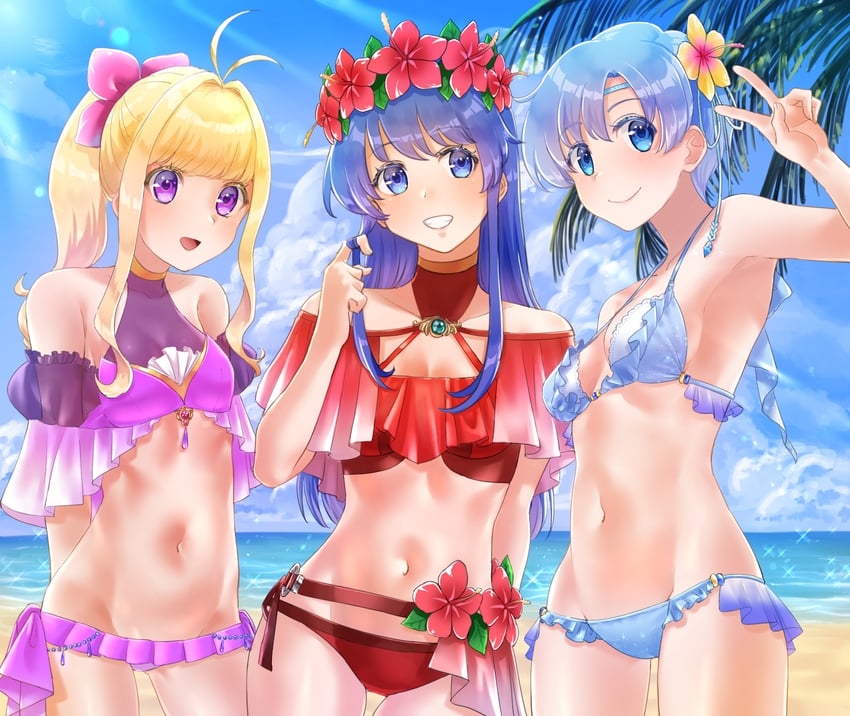 lilina, shanna, and clarine (fire emblem and 2 more) drawn by tsukimura_(d24f4z8j3t)