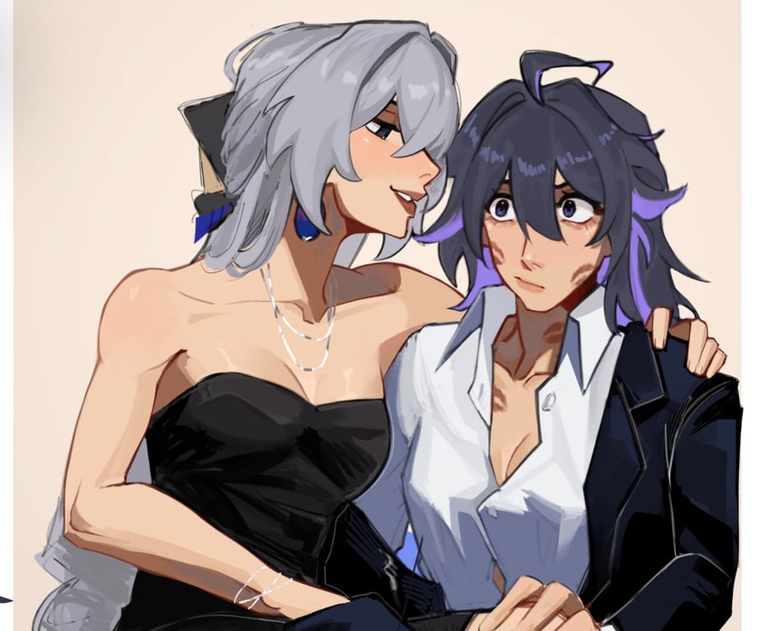 bronya rand and seele (honkai and 1 more) drawn by trashgremlinn
