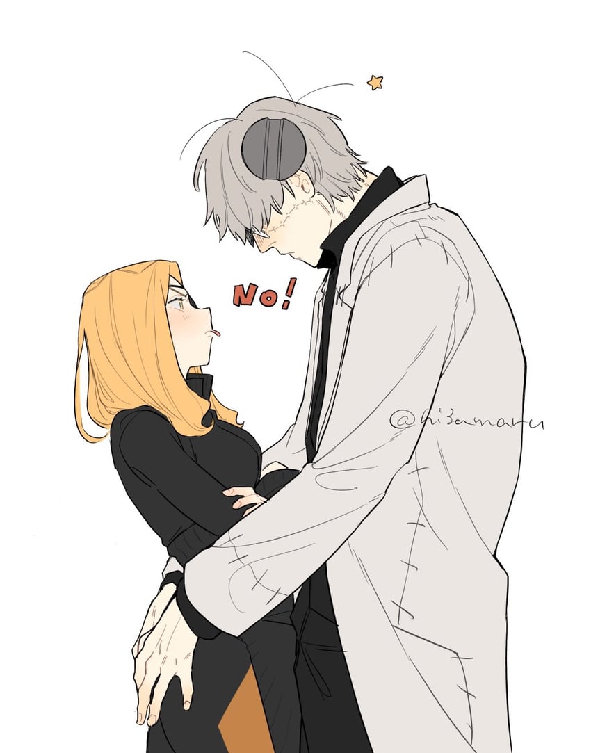 franken stein and marie mjolnir (soul eater) drawn by hissiu