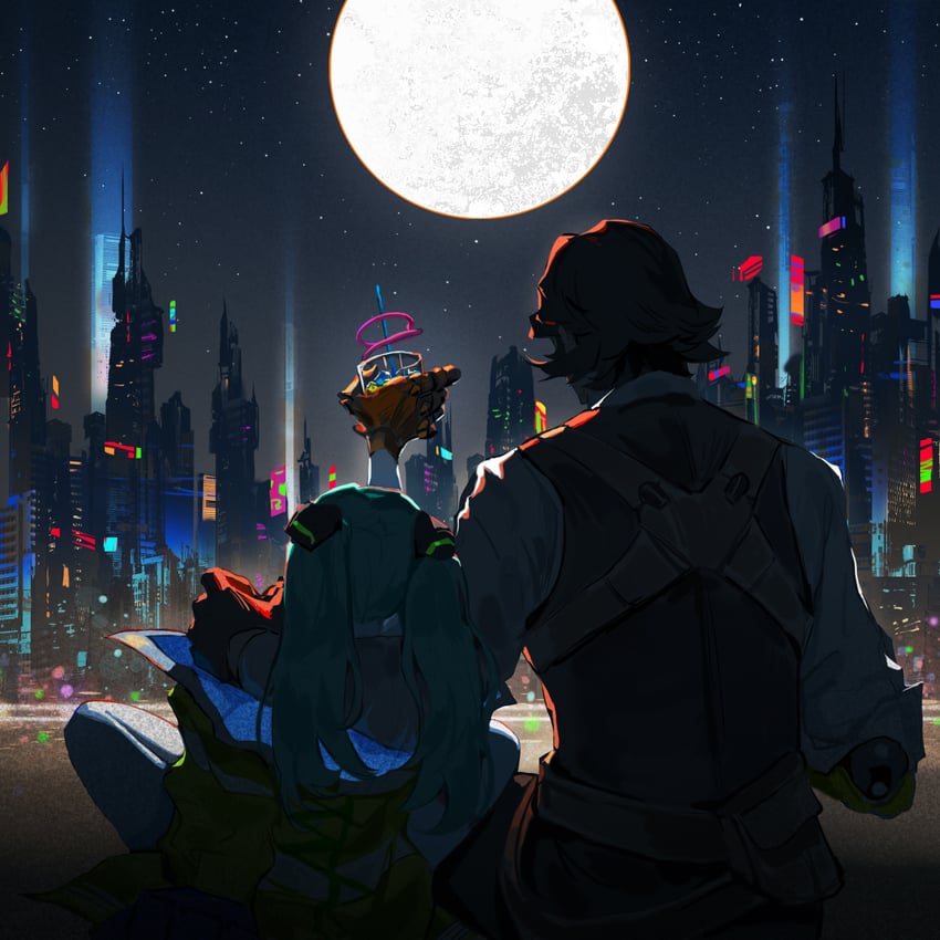 rebecca and falco (cyberpunk and 1 more) drawn by huozhazha