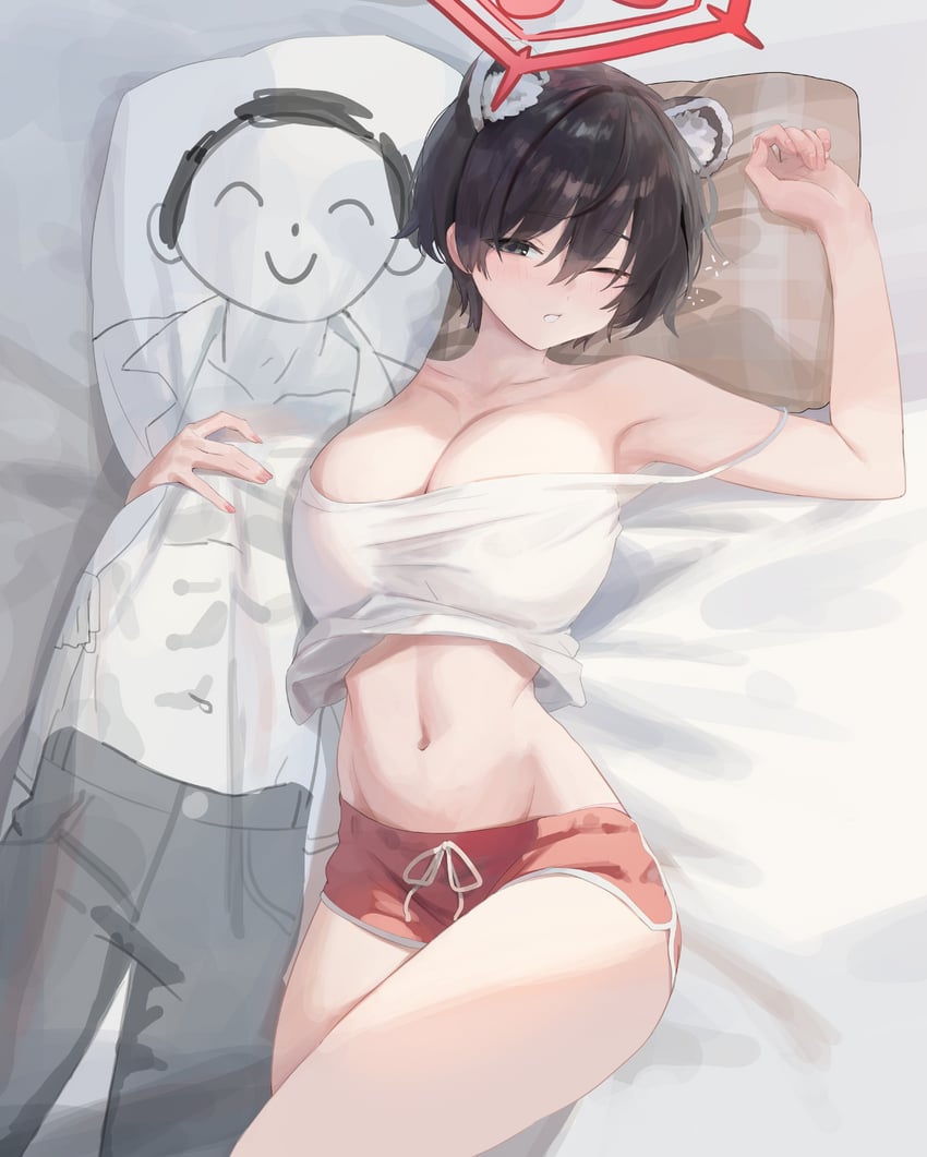 sensei, doodle sensei, and tsubaki (blue archive) drawn by rang_go