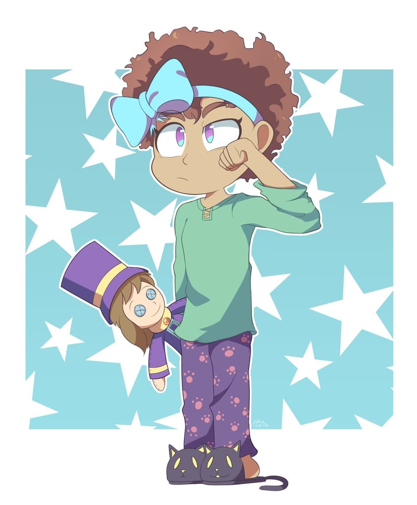 hat kid and bow kid (a hat in time) drawn by yohocutie