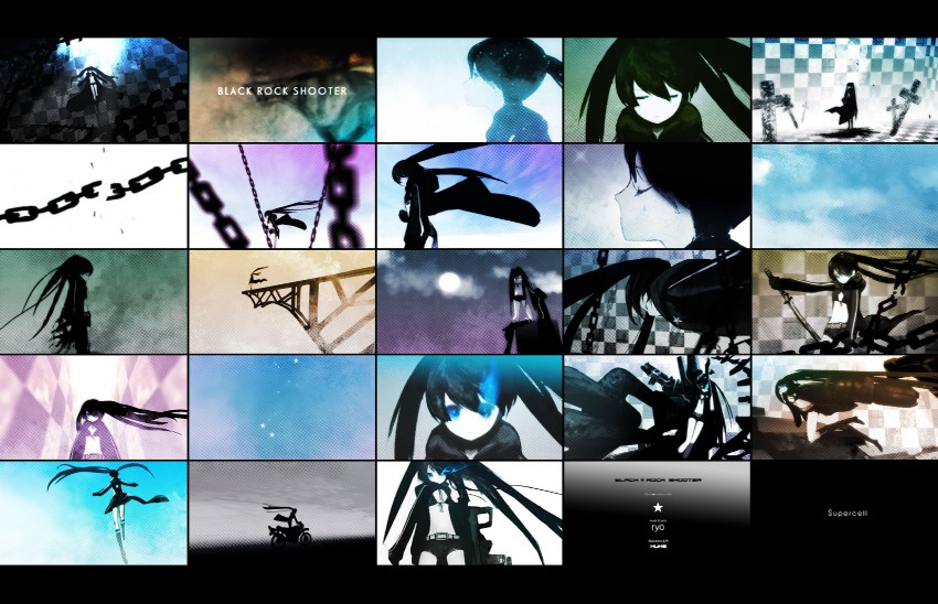 black rock shooter (black rock shooter and 1 more) drawn by huke