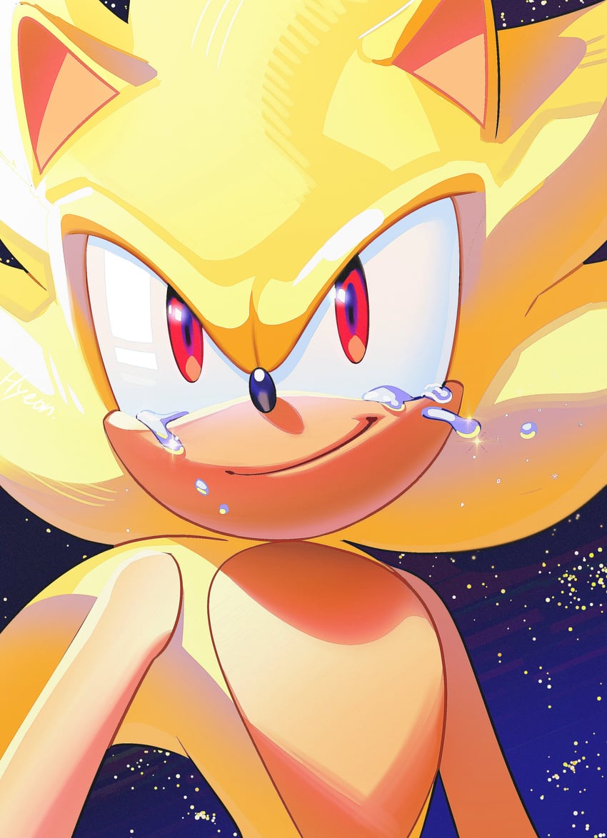 sonic the hedgehog and super sonic (sonic) drawn by hyeon_sonic