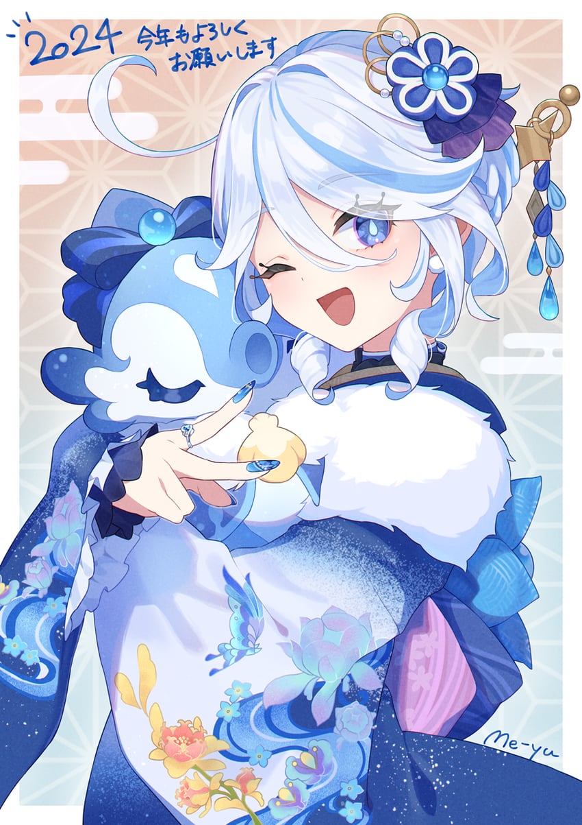 furina and surintendante chevalmarin (genshin impact) drawn by kura_xx_meme