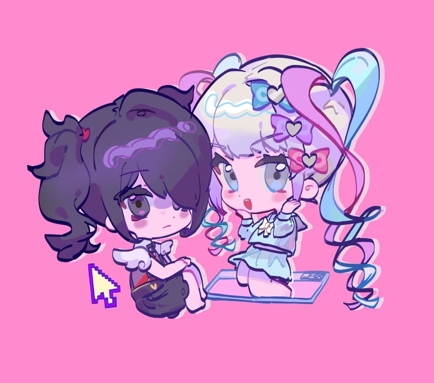 chouzetsusaikawa tenshi-chan and ame-chan (needy girl overdose) drawn by xjj_(xjjmesprit)