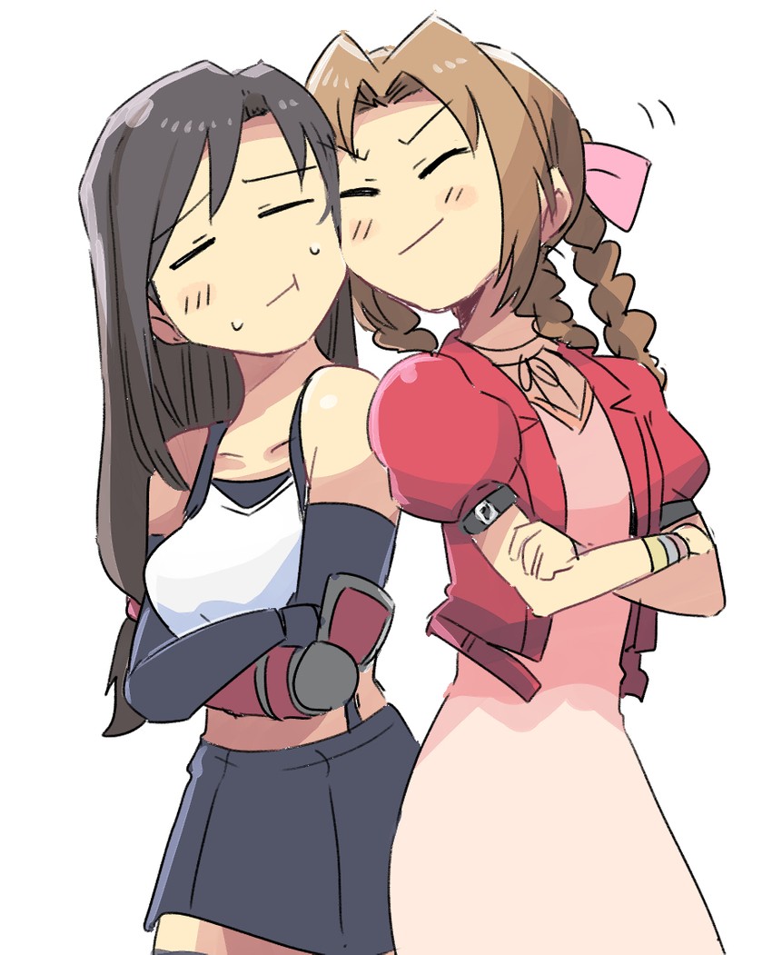tifa lockhart and aerith gainsborough (final fantasy and 2 more) drawn by tsubobot