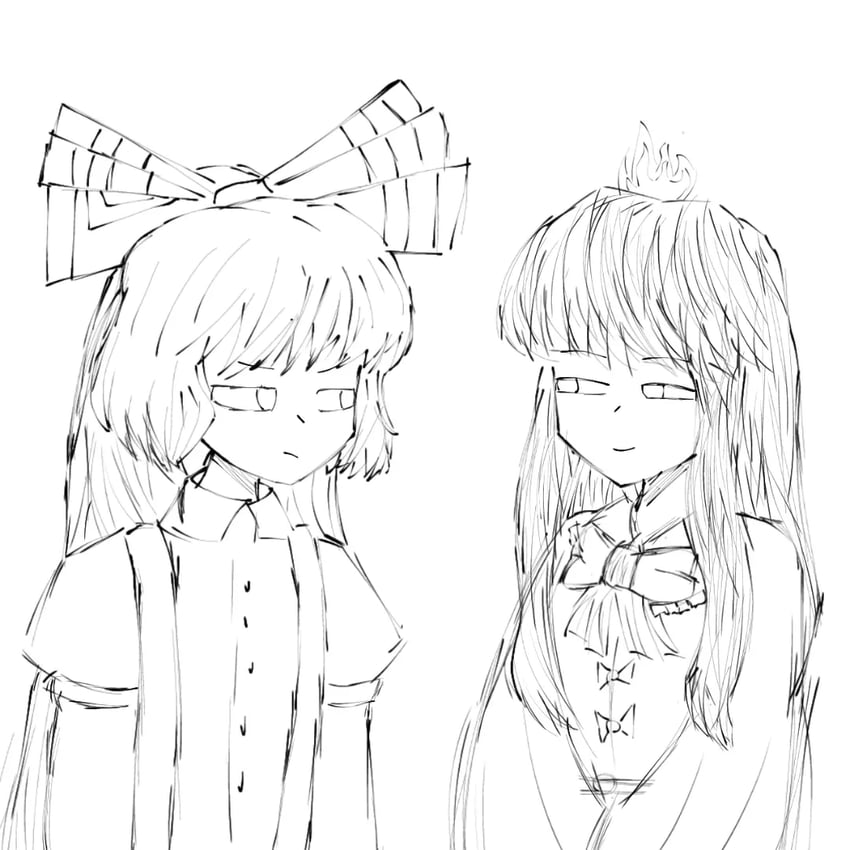 fujiwara no mokou and houraisan kaguya (touhou) drawn by yakumoyatzuki