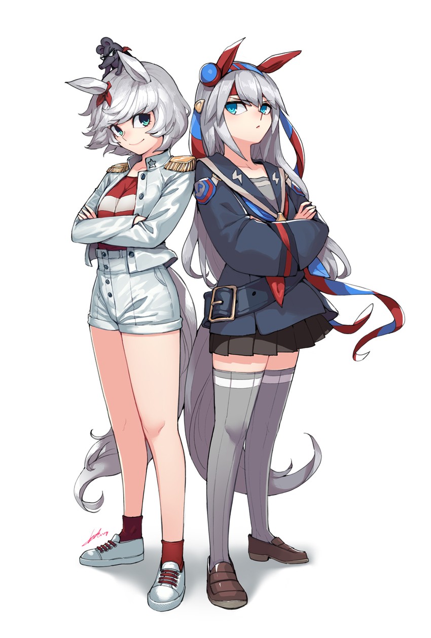 tamamo cross, midori makibaoo, and chuu-bee (umamusume and 1 more) drawn by sungwon