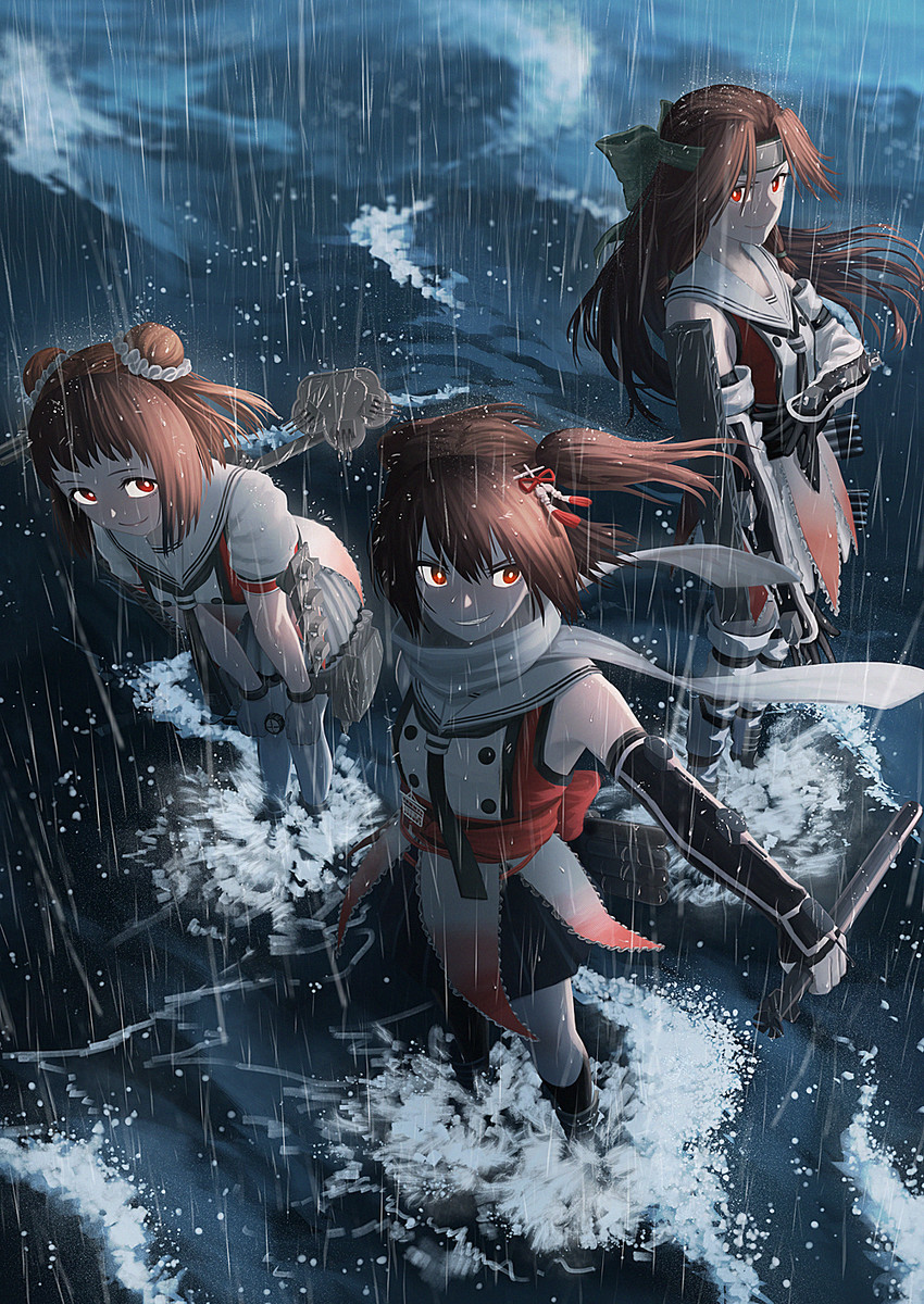 sendai, naka, jintsuu, sendai kai ni, jintsuu kai ni, and 1 more (kantai collection) drawn by yue_(tada_no_saboten)