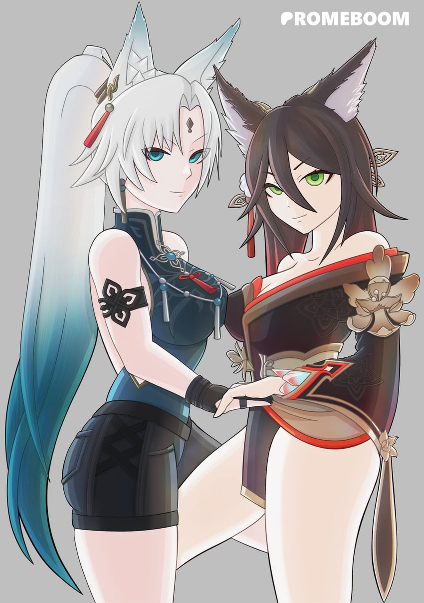 feixiao, tingyun, and fugue (honkai and 1 more) drawn by romeboom