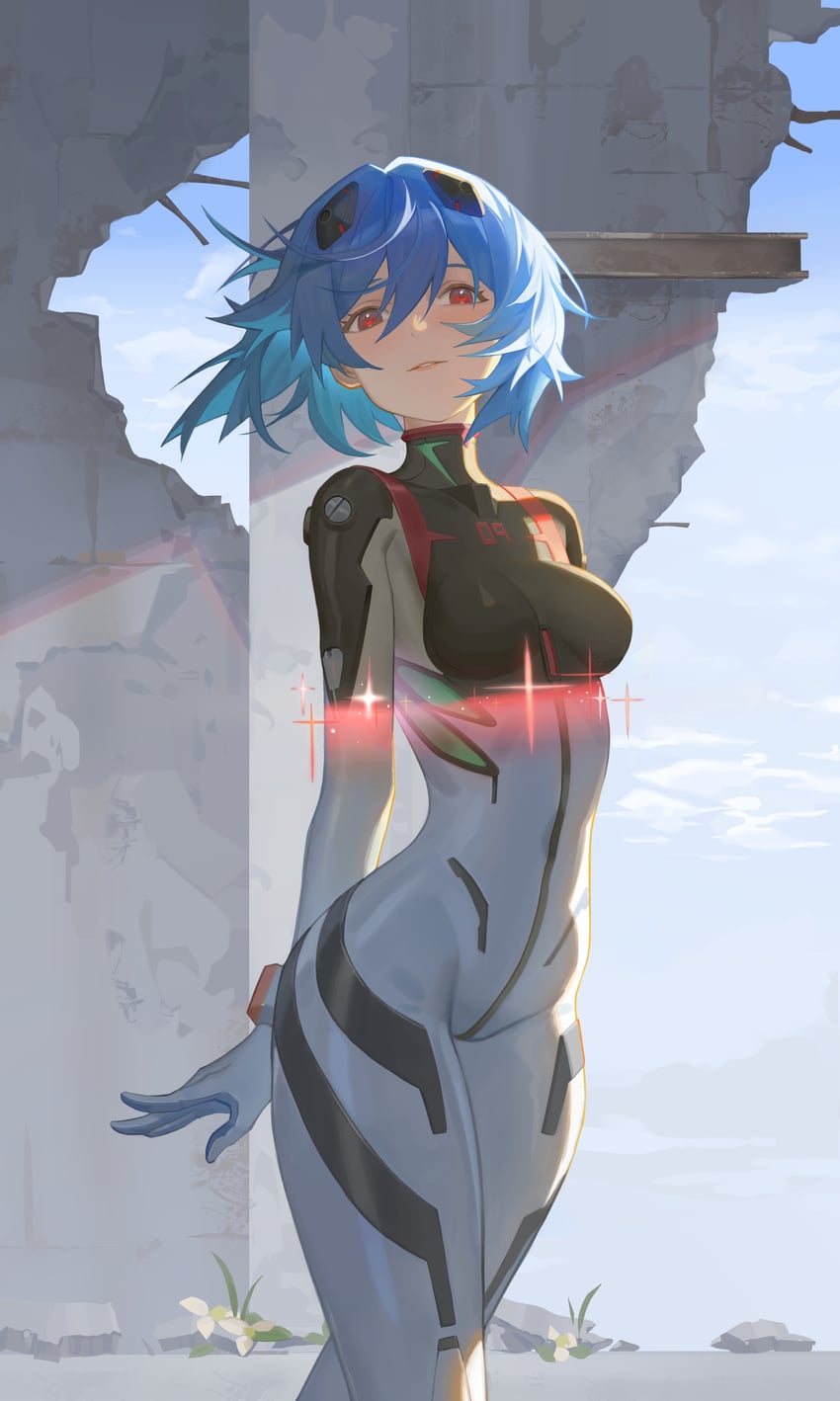 ayanami rei (neon genesis evangelion and 2 more) drawn by o2_(rin617)