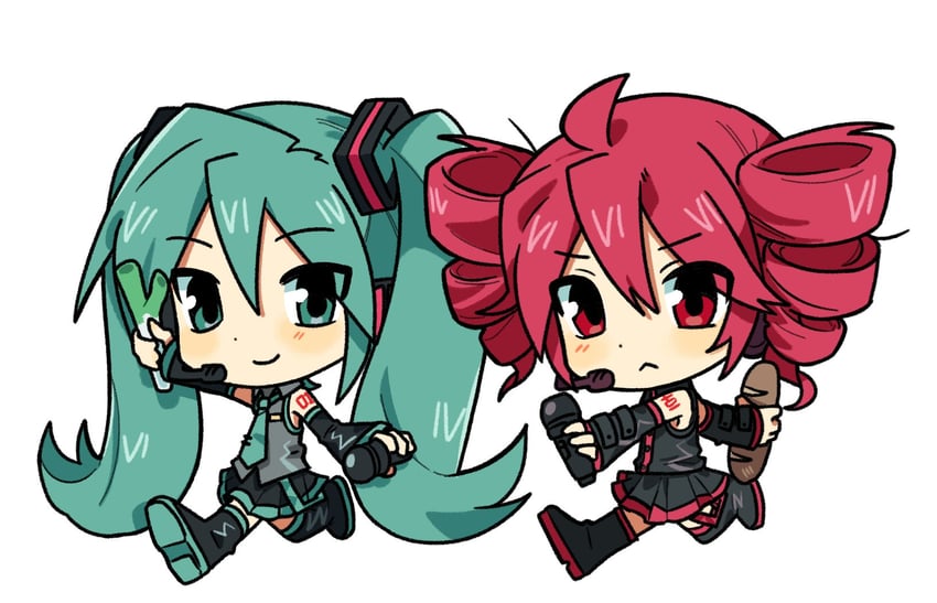 hatsune miku and kasane teto (vocaloid and 1 more) drawn by gagwan