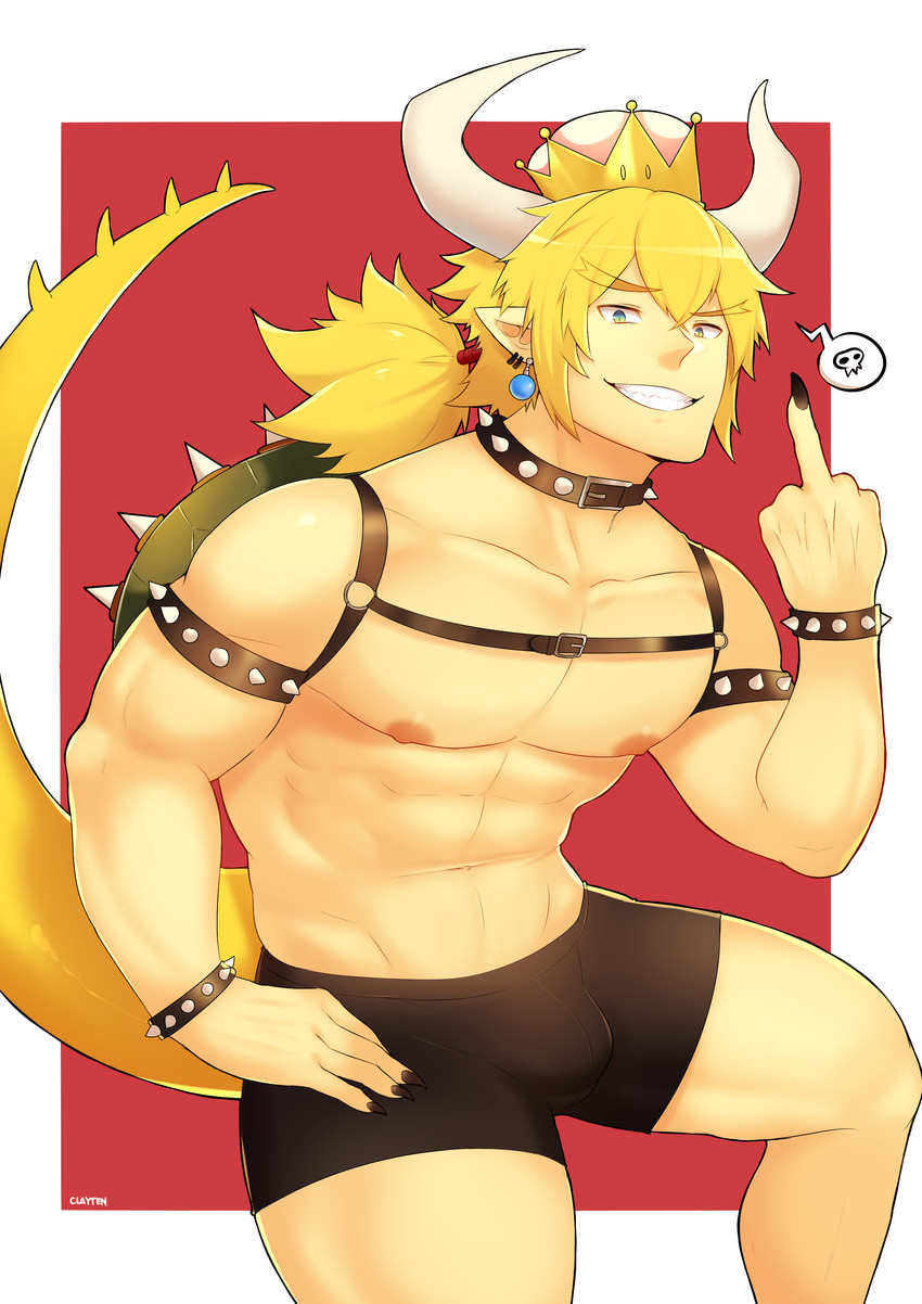 bowsette (mario and 1 more) drawn by fujimachine_(clayten)