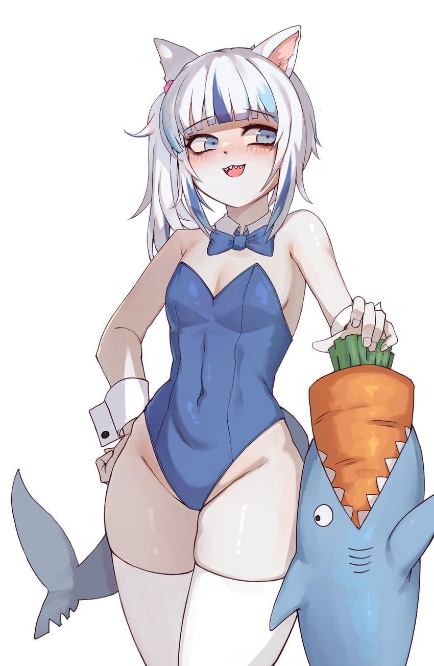 gawr gura (hololive and 1 more) drawn by iver_(reviolet)