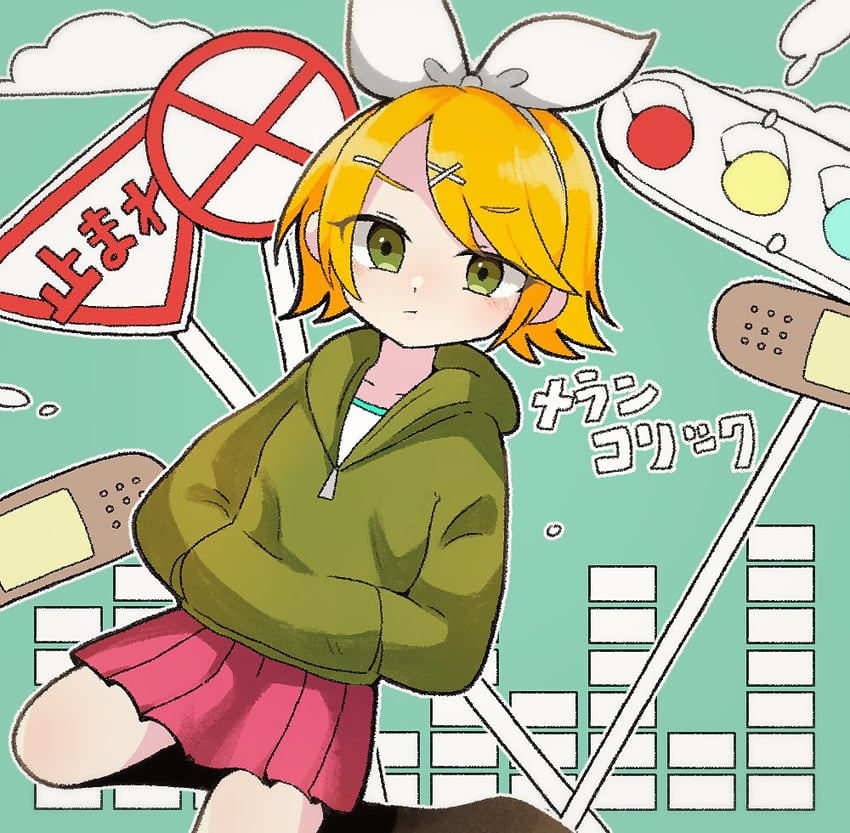 kagamine rin (vocaloid and 1 more) drawn by marimoko12