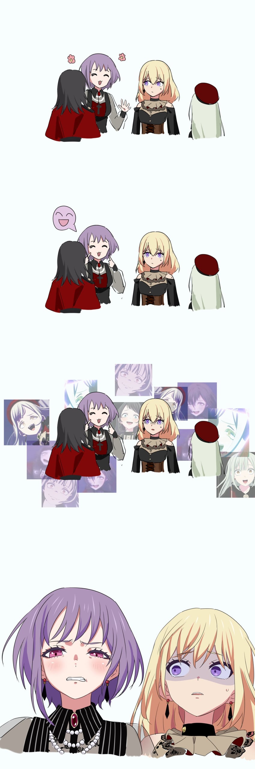 wakaba mutsumi, yahata umiri, misumi uika, mortis, yuutenji nyamu, and 3 more (bang dream! and 1 more) drawn by yzj21333