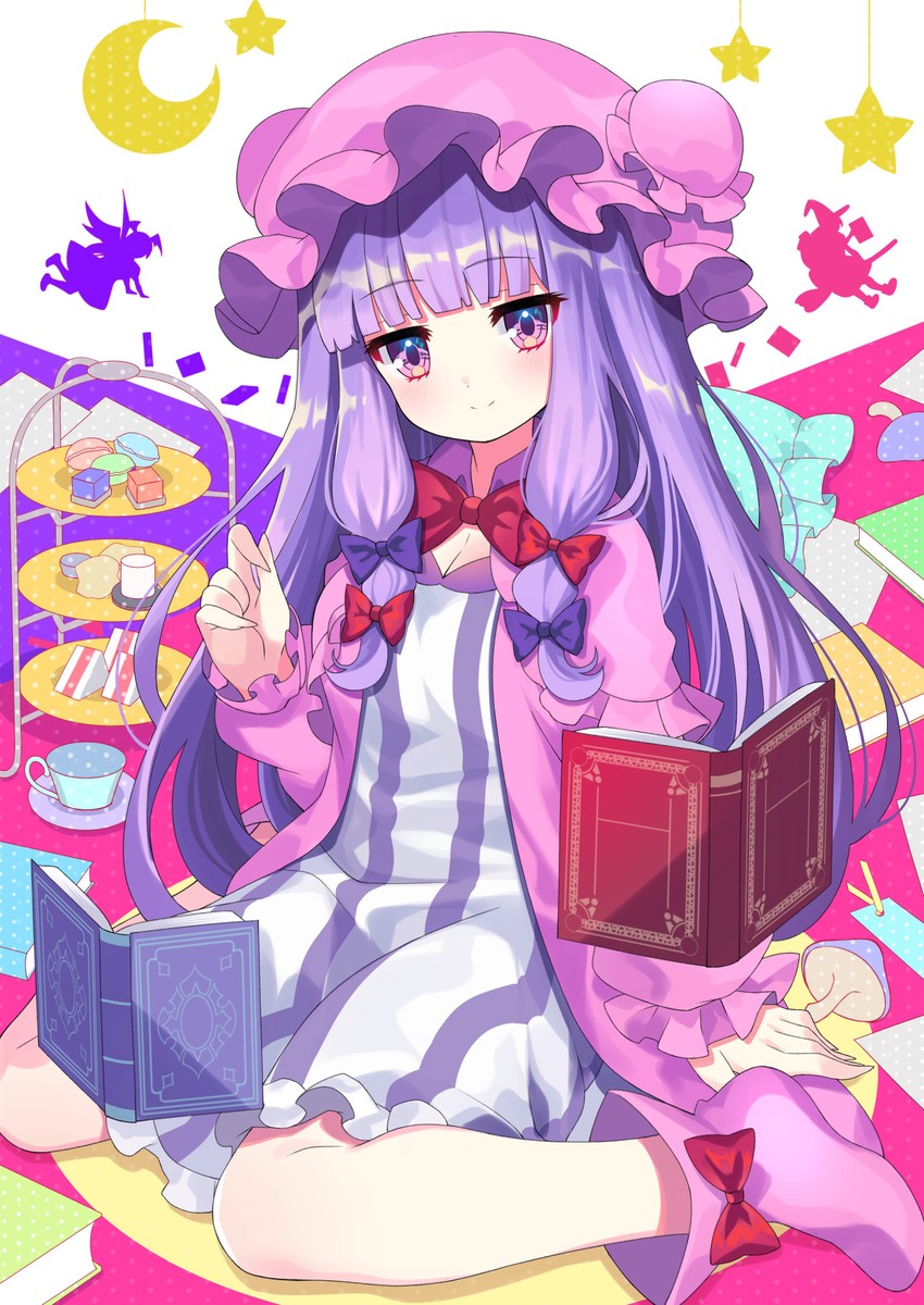 kirisame marisa, patchouli knowledge, and koakuma (touhou) drawn by yuujin_(yuzinn333)