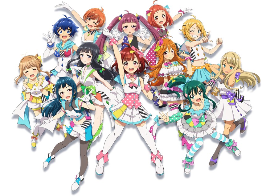 alessandra susu, usuta sumire, harumi kajika, harumi shinju, tendouji musubi, and 7 more (tokyo 7th sisters)