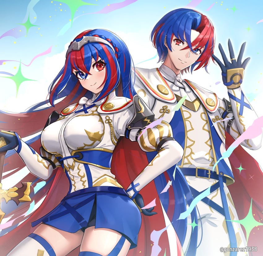 female alear and male alear (fire emblem and 1 more) drawn by gonzarez