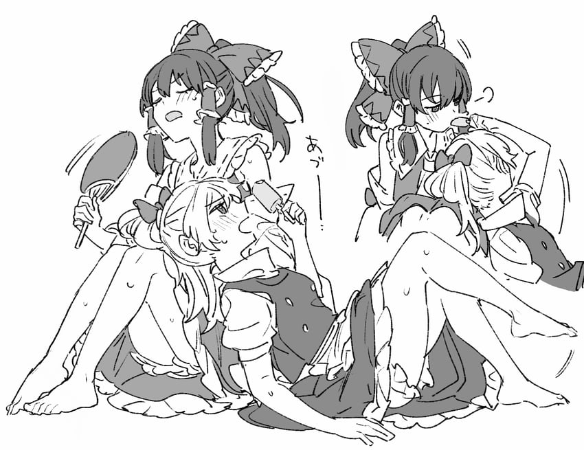 hakurei reimu and kirisame marisa (touhou) drawn by mero_(starfish_jcs)