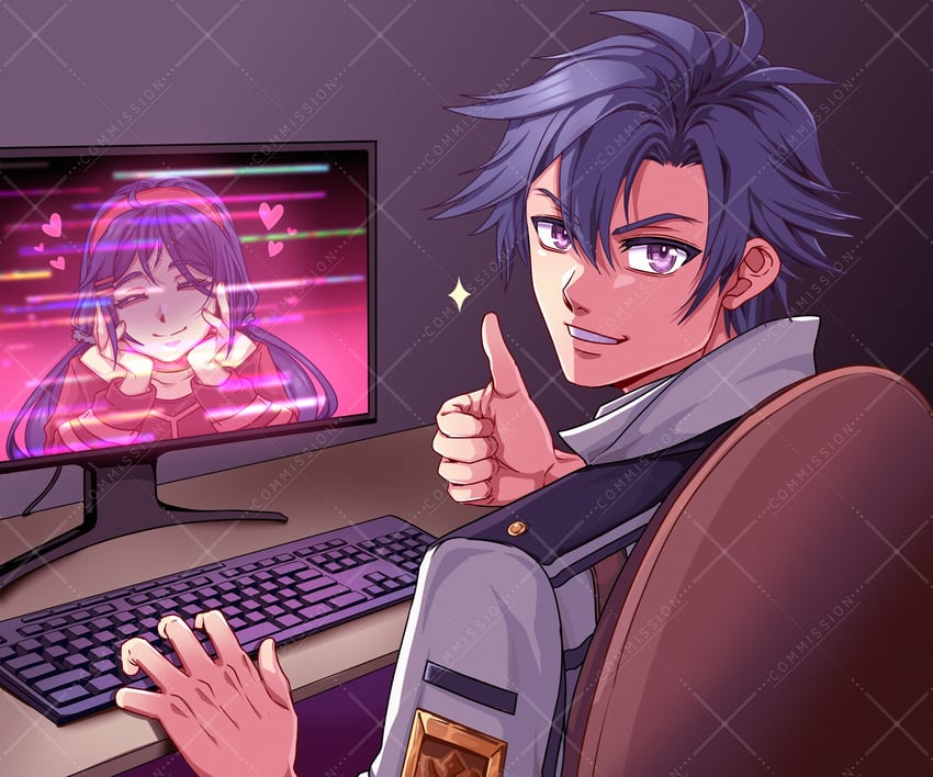 mita, rean schwarzer, and crazy mita (eiyuu densetsu and 3 more) drawn by yuzukiyo